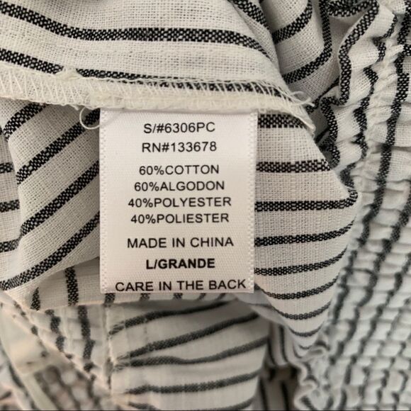 Love Tree wide shirred waistband striped pants - L‎ - Picture 14 of 15